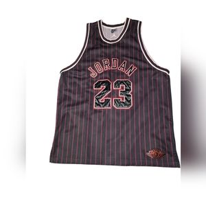 Jordan 23 Basketball Jersey Black with Red Stripes Men’s 2XL Stitched